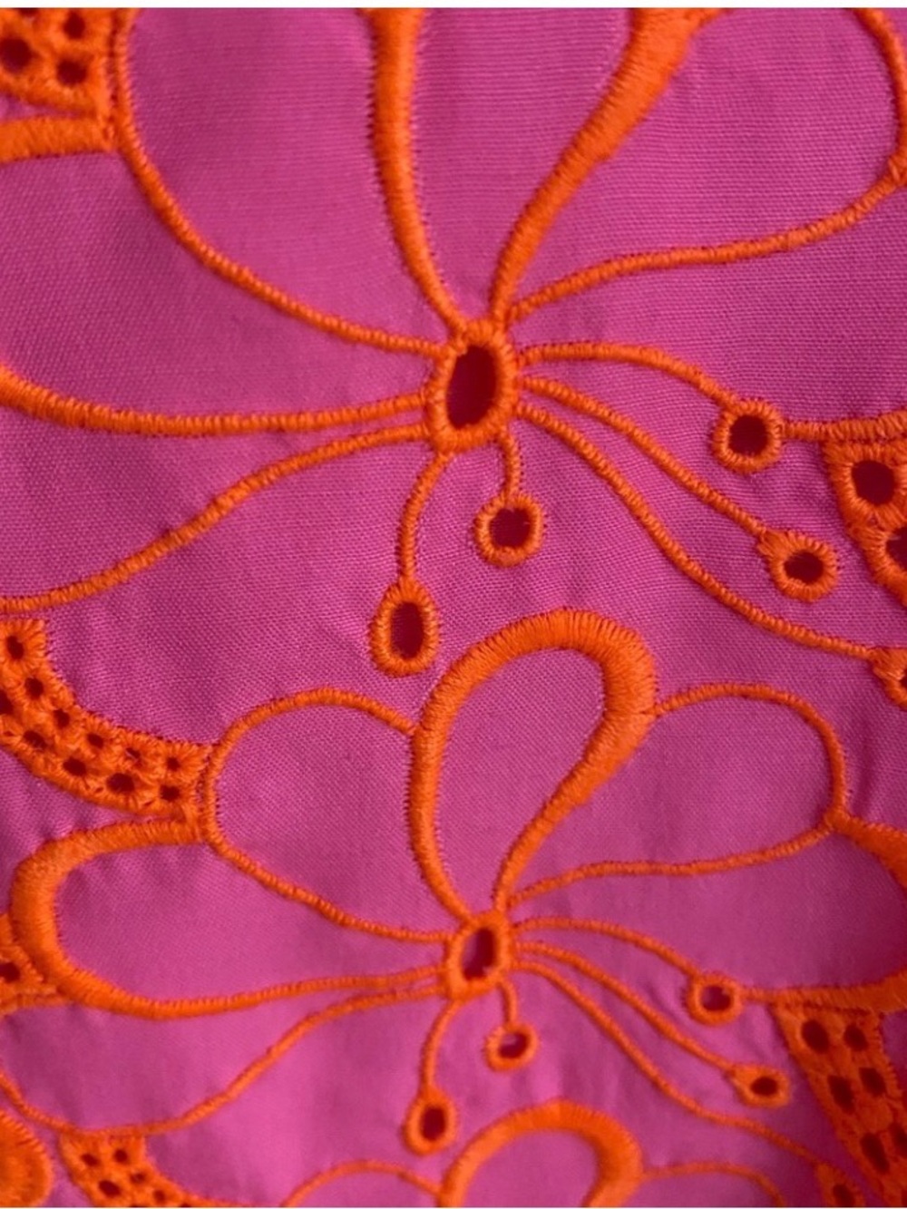 Lilly Pulitzer Pink Eyelet Lailah Tunic | XL | Orange Embroidered Flowers - Picture 8 of 13